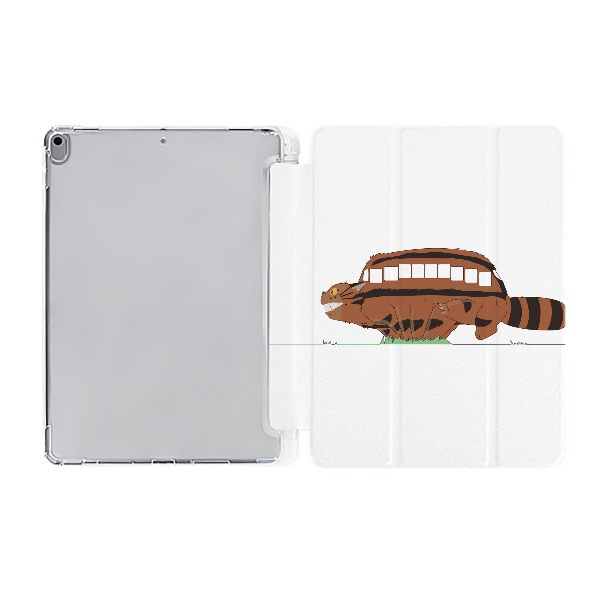 （画像用） となりのトトロ 草壁メイ 草壁サツキ My Neighbor Totoro Satsuki Kusakabe Mei Kusakabe IPad ケース ペン収納付き 三つ折りスタンド PUレザー×シリコン 対応機種9.5/10.5/10.9インチ